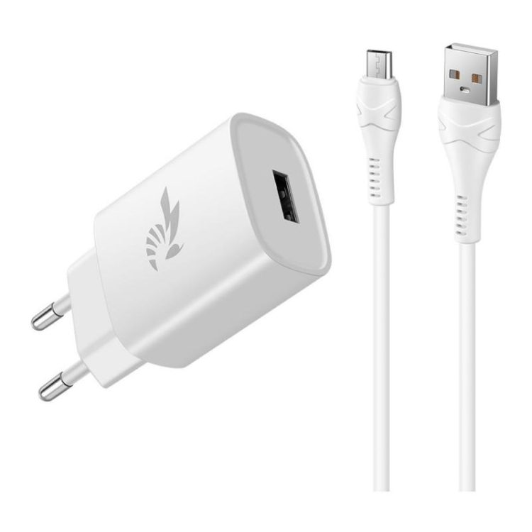 BeePower Travel Charger - BC-1 2.4A USB + cable micro USB set white